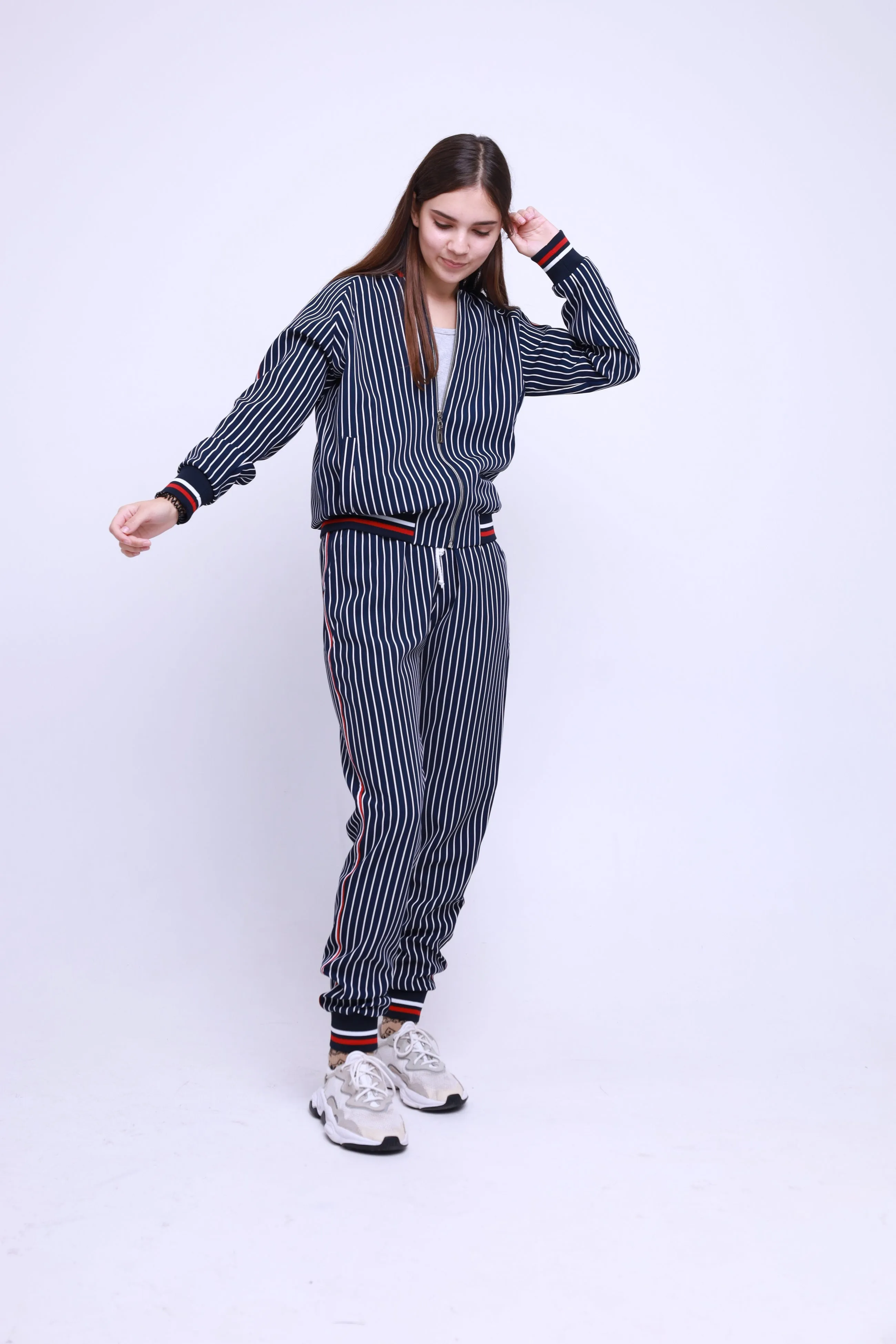 Women's Tracksuit Set Pinstripe