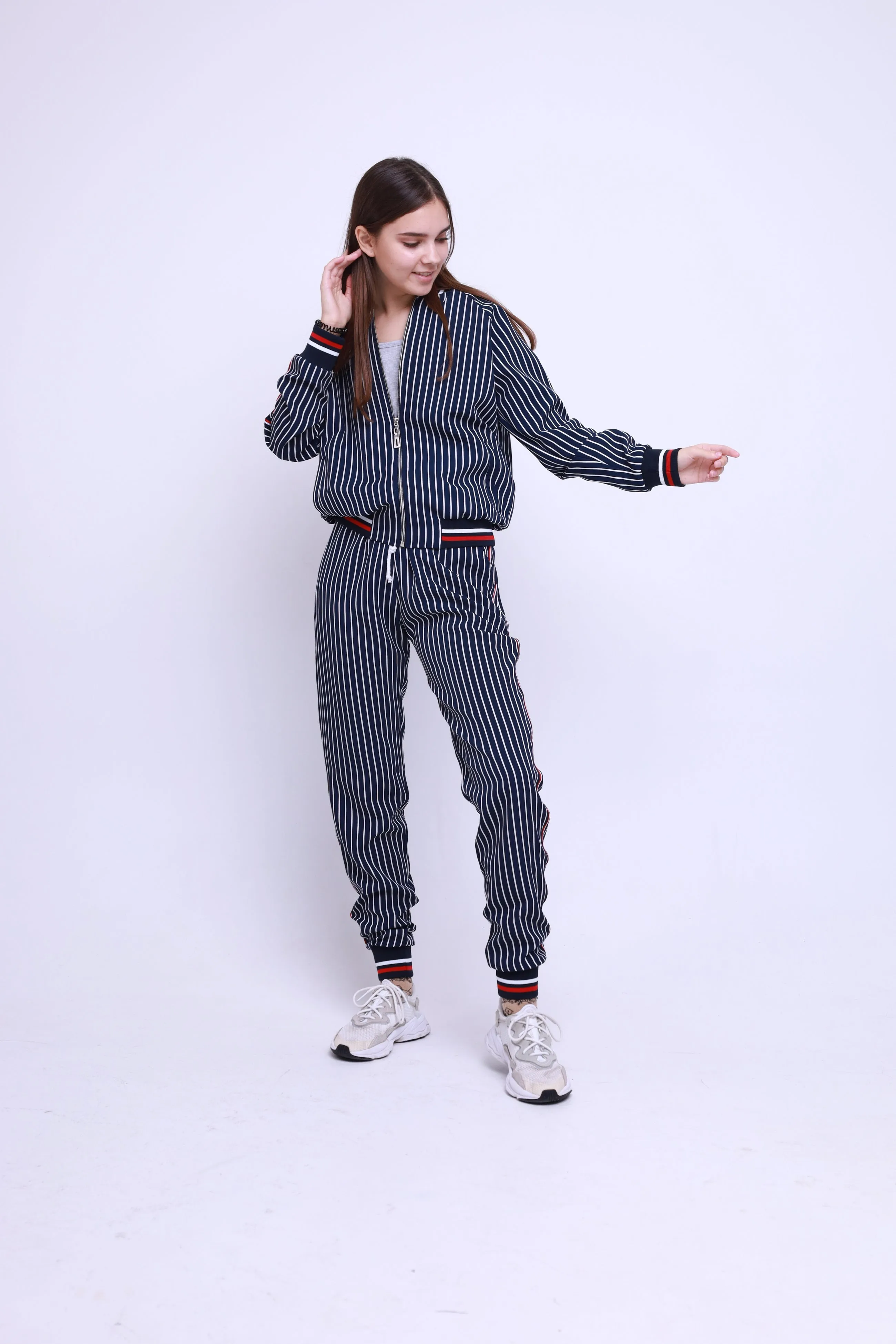 Women's Tracksuit Set Pinstripe