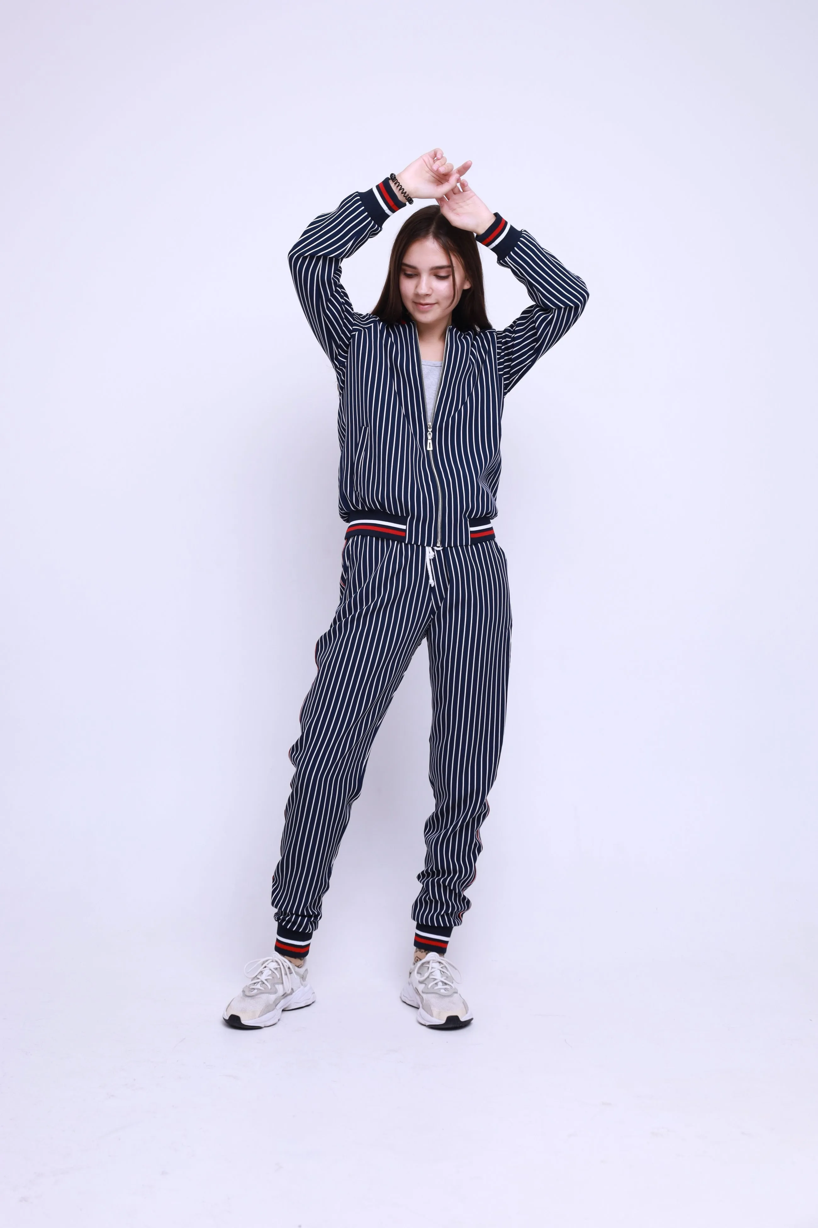 Women's Tracksuit Set Pinstripe