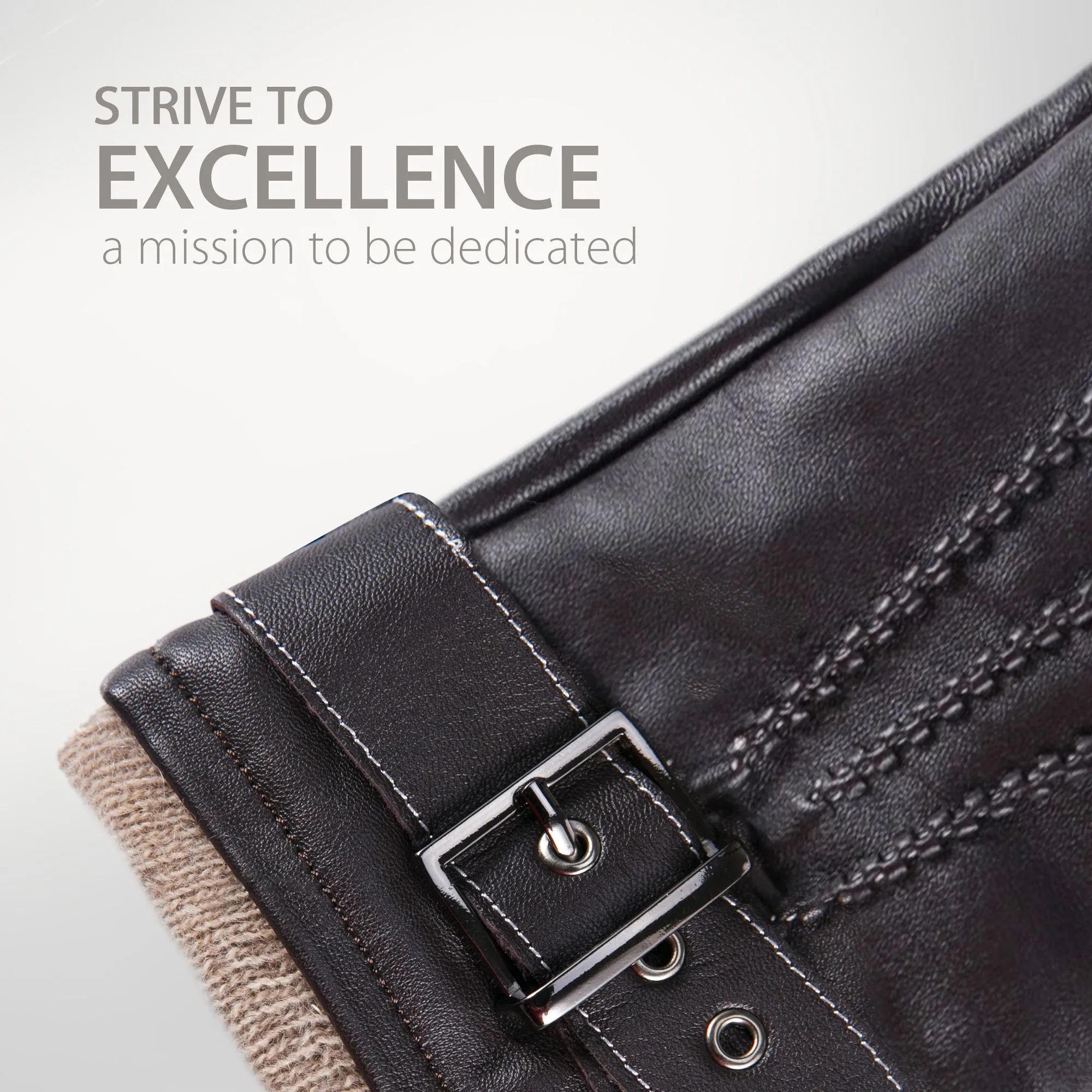 YISEVEN Men's Touchscreen Sheepskin Leather Gloves