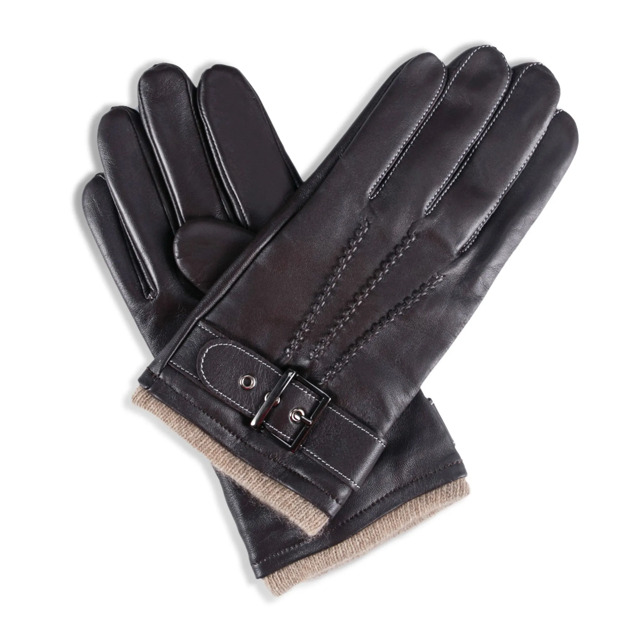 YISEVEN Men's Touchscreen Sheepskin Leather Gloves
