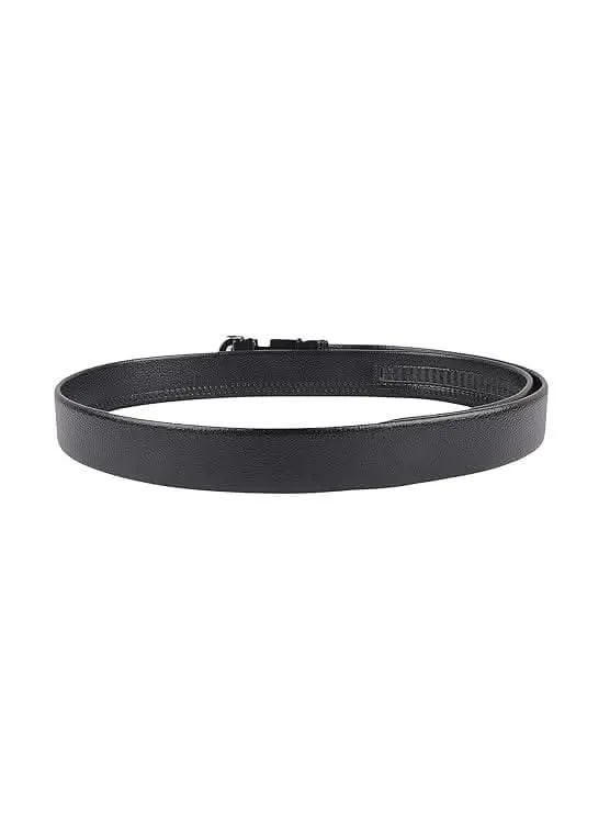 ZEVORA Men Casual Artificial Leather Belt (Black)