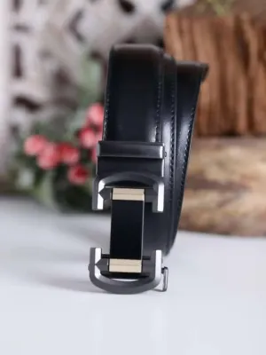 ZEVORA Party Black Genuine Leather Belt