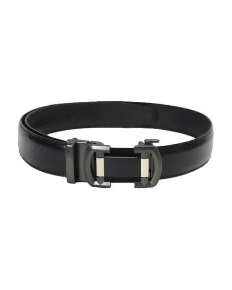 ZEVORA Party Black Genuine Leather Belt